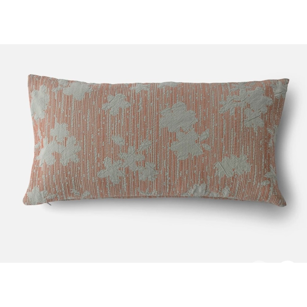NEW Schoolhouse Shadow Floral Jacquard Pillow‎ from Schoolhouse Lumbar 12x24 Fog